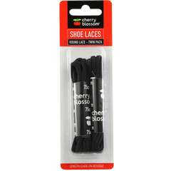 Cherry Blossom Twin Pack Round Laces 75cm Black