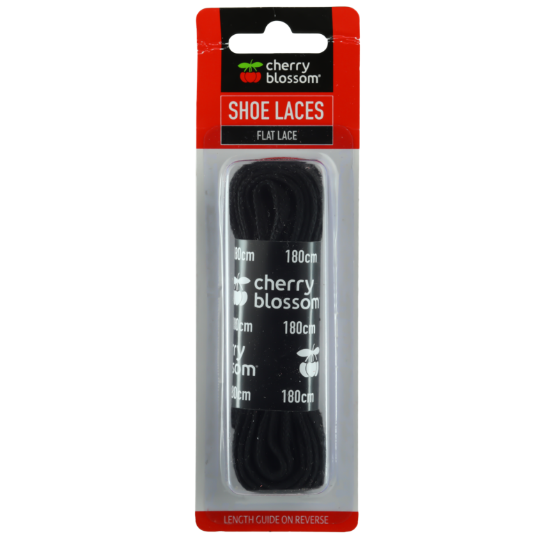 Cherry Blossom Flat Lace Black 180cm