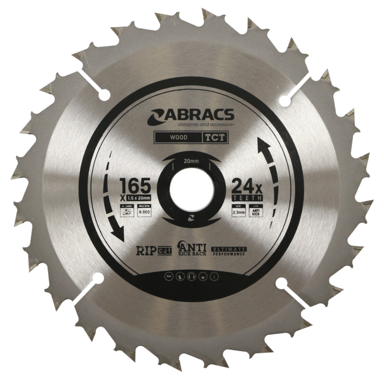 Abracs Circular Saw Blade 165mm x 20mm x 24t 240v