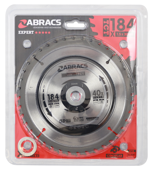 Abracs Circular Saw Blade 184mm x 30mm x 40t 240v