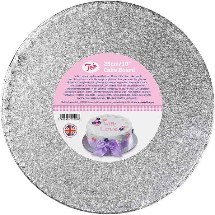Tala Round Silver Cake Drum 12mm 10inch