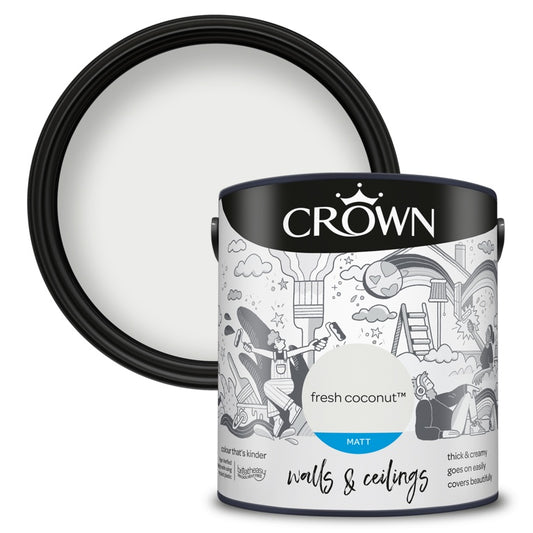 Crown Walls & Ceilings Matt 2.5L Fresh Coconut