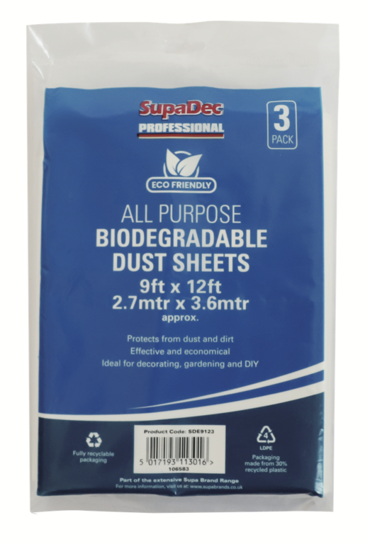 SupaDec Bio-Degradable Dust Sheet Triple Pack 12ft x 9ft (2.7m x 3.6m)