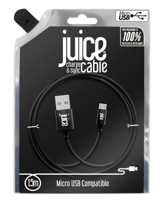 Juice 1.5m Round Micro USB Cable Black
