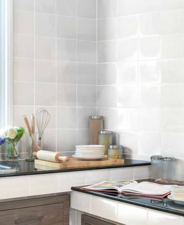 Kai Gloss Flat White Wall Tile 15 x 15cm 1m2