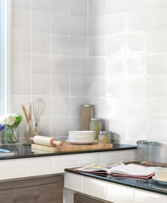 Kai Gloss Flat White Wall Tile 15 x 15cm 1m2