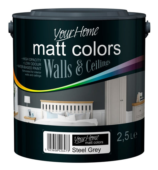 Your Home Matt Emulsion 2.5L Steel Grey