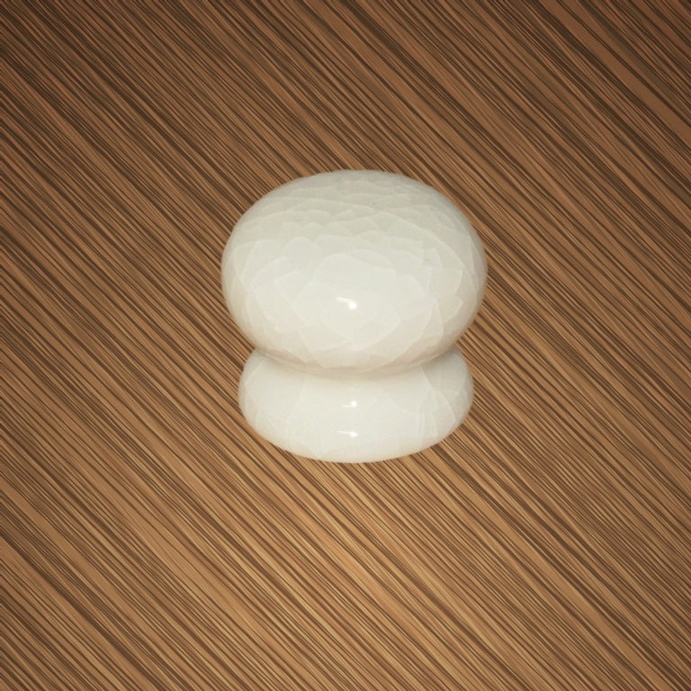 Securit Cracked White Ceramic Knobs (2) 35mm