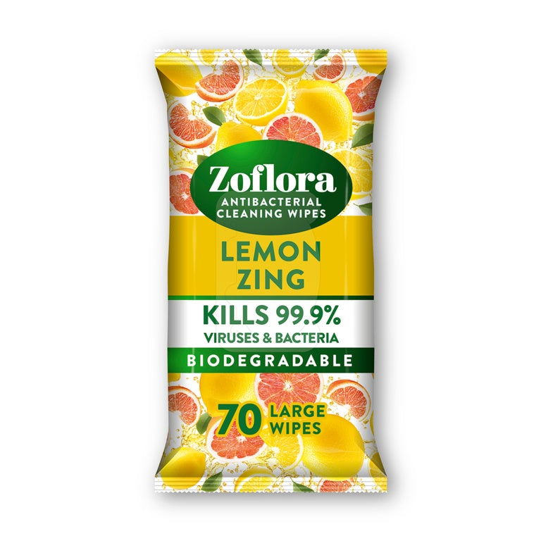 Zoflora Lemon Zing Large Wipes 70pk