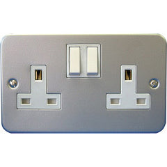 Securlec Metal Clad 2 Gang Switch Socket Double Pole 13A