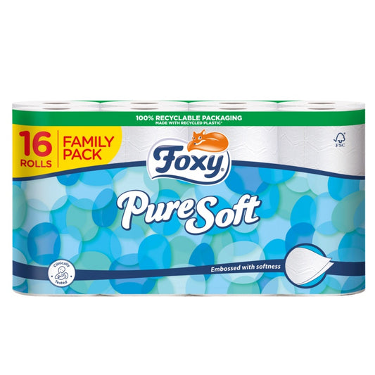Foxy Pure Soft Toilet Roll 16 Pack