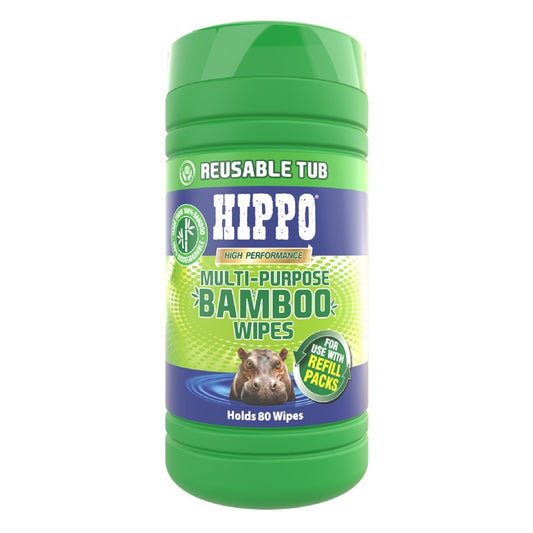 Hippo Multi Purpose Bamboo Wipes Tub 80