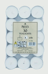 Price's Candles White Tealights Pack 30