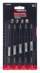 Abracs Jigsaw Blade For Wood & Metal Pack 5 132mm