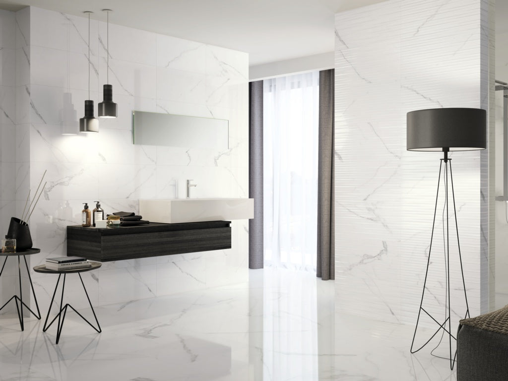 Johnson Tiles Glide White Carrara Multi Purpose Tile 600 x 600mm x 1.08m2