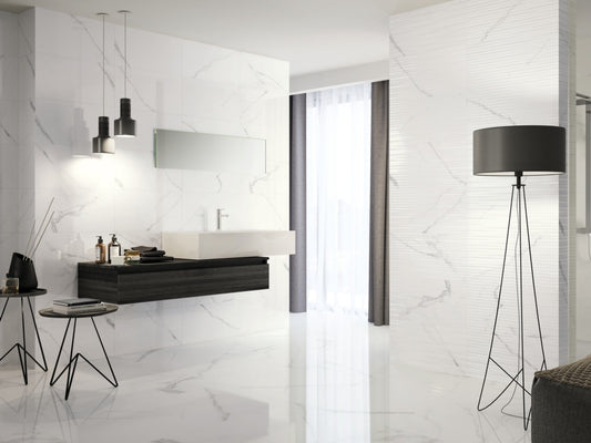 Johnson Tiles Glide White Carrara Multi Purpose Tile 600 x 600mm x 1.08m2