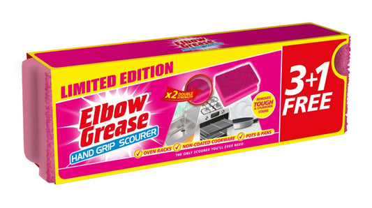 Elbow Grease Hand Grip Pink Scourer 4 Pack