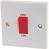 Securlec Square 1 Gang Cooker Switch Double Pole Square Edge