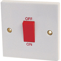 Securlec Square 1 Gang Cooker Switch Double Pole Square Edge