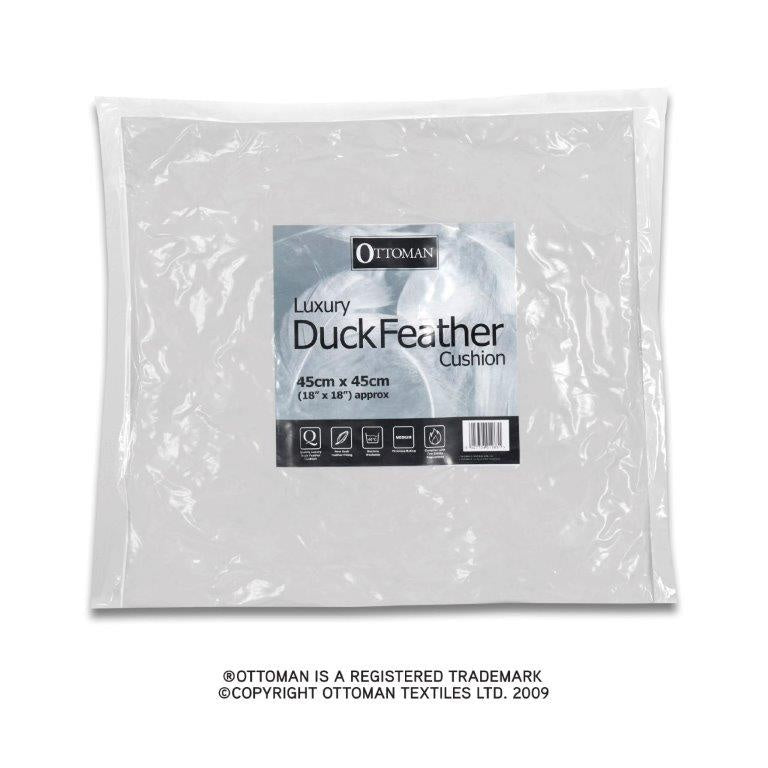 Ottoman Duck Feather Cushion Pad 18 x 18cm