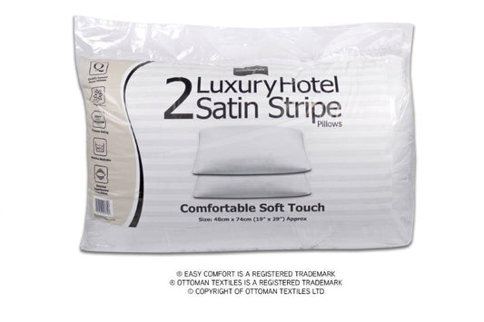 Ottoman Satin Stripe Pillows Twin Pack