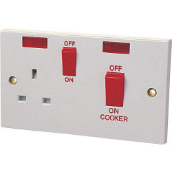 Securlec Cooker Switch & Socket Double Pole Round Edge