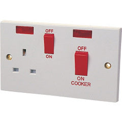 Securlec Cooker Switch & Socket Double Pole Round Edge