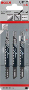 Bosch U111C Jigsaw Blade Basic Wood Pack 3