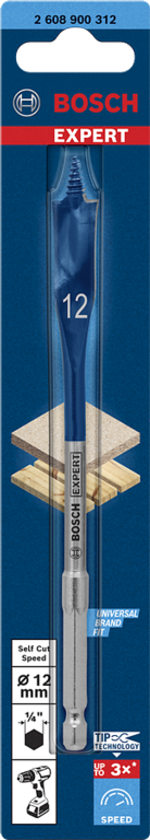 Bosch Selfcut Speed Flat Drill Bit Hex 12 x 152