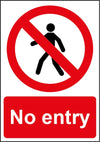 Smiths Architectural No Entry Sign 148mmx210mm