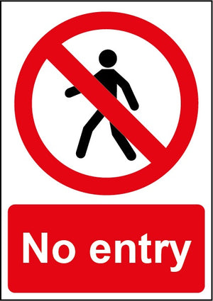 Smiths Architectural No Entry Sign 148mmx210mm