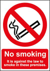 Smiths Architectural Against Law Smoking Sign 148mmx210mm