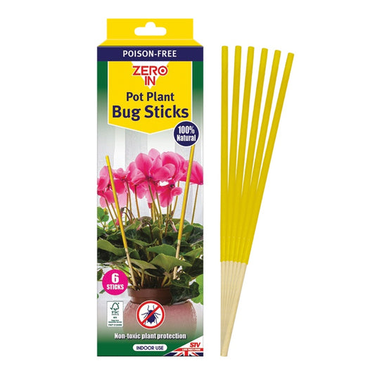 Zero In Pot Plant Insect Sticks 6 Pack