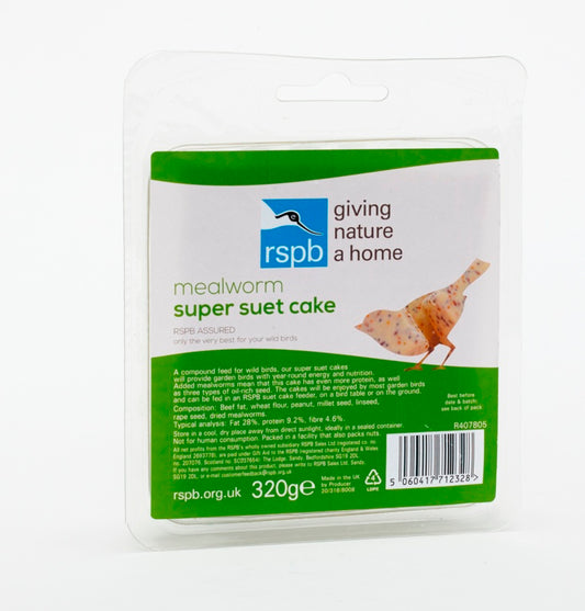 Rspb Super Suet Cake With Mealworms 320g