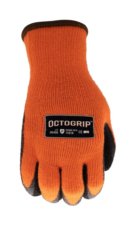 Octogrip 10g Winter Fleece Lined Glove with Foam Latex Palm XL