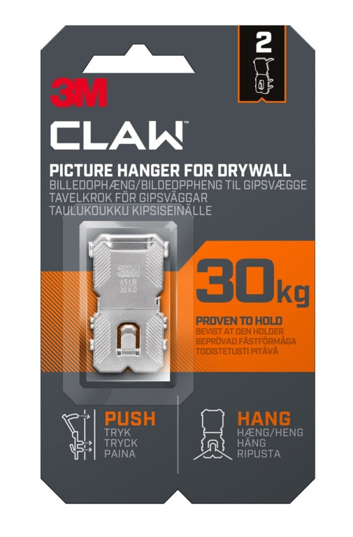 3M Drywall Picture Hanger 30kg Pack 2