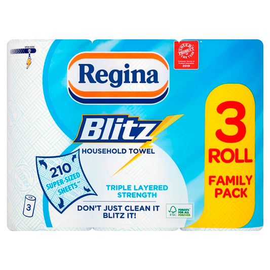Regina Blitz Kitchen Roll 210 Sheets Pack 3