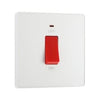 BG 45a Double Pole Square Plastic Cooker Switch With LED Pearlescent White