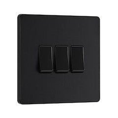 BG 20a 16ax 3g 2 Way Plastic Switch Matt Black