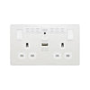 BG 13a 2 Gang Plastic Switched Socket With Wifi & USB Pearlescent White