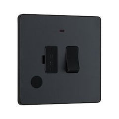 BG 13a Plastic Switched Fused Spur With LED Matt Grey