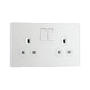 BG 13a 2 Gang Plastic Switched Socket Pearlescent White