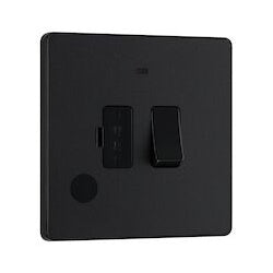 BG 13A Plastic Switched Fused Spur with LED Matt Black