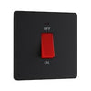 BG 45a Double Pole Plastic Square Cooker Switch With LED Matt Black