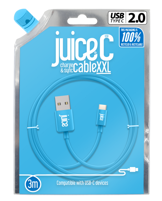 Juice USB Type C Charge 3m Aqua