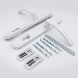 Securit Upvc Sprung Door Handle 92 PZ (Pair) 215mm White