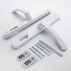 Securit Upvc Sprung Door Handle 68 PZ (Pair) 215mm White