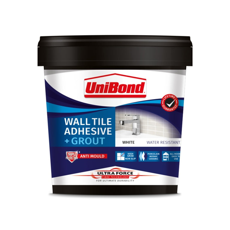 UniBond Ultraforce Wall Tile Adhesive & Grout 1.38kg White