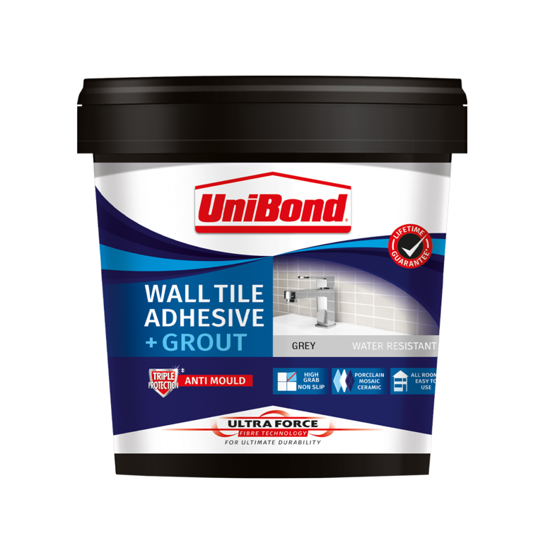 UniBond Ultraforce Wall Tile Adhesive & Grout 1.38kg Grey