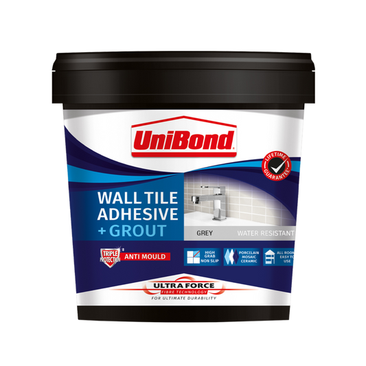 UniBond Ultraforce Wall Tile Adhesive & Grout 1.38kg Grey